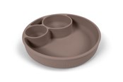 Akcesoria dla niemowląt - Filibabba Silicone divided plate - Warm Grey - FI-02275