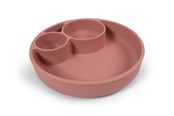 Akcesoria dla niemowląt - Filibabba Silicone divided plate - Rose - FI-02277