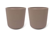 Akcesoria dla niemowlat - Filibabba Silicone cup 2-pack - Warm Grey - FI-02266