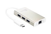 USB hub - j5create 3-Port USB Hub (with Ethernet) USB hub - 3 - USB 3.0 - Srebrny - JCH471-N