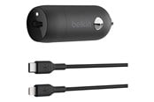 Telefon - Adapter i Ładowarka - Belkin BoostCharge 30W USB-C Car Charger + USB-C to Lightning cable - CCA004BT1MBK-B5
