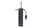 USB hub - Gembird - hub - with switches black - 7 ports USB hub - 7 - USB 3.2 - Czarny - UHB-U3P7P-01