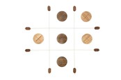 Zabawy w ogrodzie - Tic-Tac-Toe 90 x 90 cm Grey/Brown Rubberwood - 26932