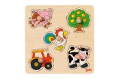 Puzzle - Goki Wooden Stud Puzzle Farm Drewniany - 57546
