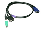Kabel KVM - LevelOne ACC-3202 - keyboard / video / mouse (KVM) cable kit - HD-15 (VGA) to USB PS/2 HD-15 (VGA) - 3 m - ACC-3202