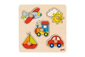 Puzzle - Goki Wooden Stud Puzzle Vehicles Drewniany - 57547