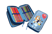 Przybory szkolne - Euromic Bluey 2-compartment filled pencil case A6 noteboo - 048208516-RPET
