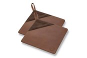 Akcesoria kuchenne - Pillivuyt Potholder 20.5 x 20.5 cm 2 pcs Brown Canvas/Leather - 29575