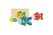 Puzzle - Goki Wooden 3-layer Puzzle Vis Drewniany - 57897