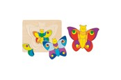 Puzzle - Goki Wooden 3-layer Puzzle Butterfly Drewniany - 57899
