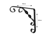Dekoracje - Home>it Deco Shelf Hook 150x150 mm. Black - 16582