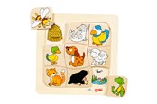 Puzzle - Goki Wooden Jigsaw Puzzle Who Lives Where? Drewniany - 56881