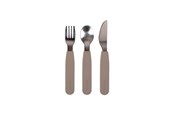 Akcesoria dla niemowlat - Filibabba Silicone cutlery set - Warm Grey - FI-02254