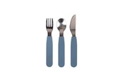 Akcesoria dla niemowlat - Filibabba Silicone cutlery set - Powder Blue - FI-02289