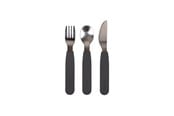 Akcesoria dla niemowlat - Filibabba Silicone cutlery set - Stone Grey - FI-02290