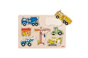 Puzzle - Goki Wooden Stud Puzzle - Work Vehicles Drewniany - 57593
