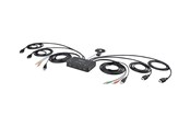 Przelacznik KVM - StarTech.com 2-Port Dual-Monitor HDMI Cable KVM Switch 4K 60Hz Compact KVM with 5ft/1.5m USB-A/HDMI/Audio Integrated Cables Bus Powered - C2-DH46-UA2-CBL-KVM