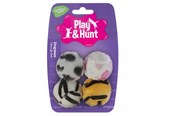 Koty - Dogman Cat Toy Plush Covered Ball 4cm (4-Pack Assorted) - 331209