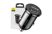 Telefon - Adapter i Ladowarka - Baseus Grain Pro Car Charger 2x USB 4.8A (black) - CCALLP-01