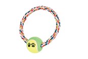 Psy - Trixie Rope Ring with Tennis Ball 6.4cm assorted colours - TX3266