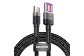 Kabel USB - Baseus Cafule USB-C Cable Huawei SuperCharge QC 3.0 5A 1m (Black+Gray) - CATKLF-PG1