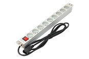 Kabel zasilajacy (zewnetrzny) - DIGITUS 9-Port - 1U - Aluminum PDU - A-19-STRIP-4-IMP