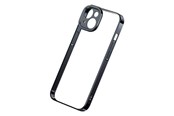 Telefon - Pokrowiec i etui - Baseus Glitter Transparent Case and Tempered Glass set for iPhone 14 Plus (black) - ARMC021001