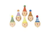 Zabawki drewniane - Small Foot - Wooden Spinning Top Clown 6pcs. - 6138