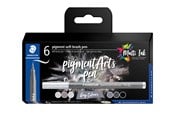 Przybory do pisania i rysowania - Staedtler Pigment soft brush 372 "Grey colours" 6pcs. Cardboard box - 372 C6