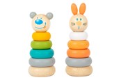 Zabawki dla niemowlat - Small Foot - Wooden Stacking Tower Animal Pastel - 11714