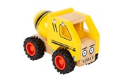 Samochody i pojazdy - Small Foot - Wooden Cement Truck Yellow - 12286