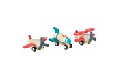 Samochody i pojazdy - Small Foot - Wooden Pull-back Planes Set of 3 - 11884