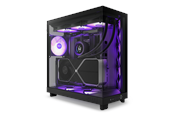 NZXT H6 Flow Compact Dual Chamber with RGB - Matte Black - Obudowa komputerowa - Miditower - Czarny