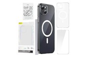 Telefon - Pokrowiec i etui - Baseus Magnetic Crystal Clear for iPhone 13 (transparent) with all-tempered-glass screen protector and cleaning kit - ARSJ010602