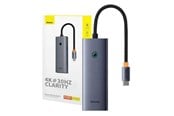 USB hub - Baseus 5-in-1 Hub UltraJoy Series USB-C to HDMI4K@30Hz+3xUSB 3.0+1xPD (grey) USB hub - 5 - USB 3.0 - Szary - B00052801811-00