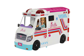 Lalka, mis i akcesoria - Barbie Emergency Vehicle Transforming Ambulance and Care Clinic with 20+ Pieces - HKT79