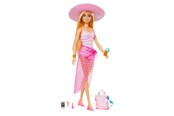 Lalki i akcesoria - Barbie Beach Day Doll With Swimsuit And Beach-Themed Accessories - HPL73