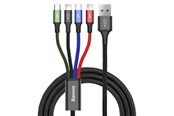 Kabel USB - Baseus Fast USB cable 4in1 USB-C / 2x Lightning / Micro 3.5A 1.2m - black - CA1T4-A01