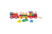 Zabawki drewniane - Small Foot - Wooden Stacking Blocks Train 16dlg. - 3498