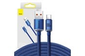 Kabel USB - Baseus Crystal Shine cable USB to USB-C 100W 2m (blue) - CAJY000503