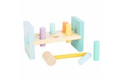 Zabawki dla niemowlat - Small Foot - Wooden Hammer Bench Pastel 8 pcs. - 11723