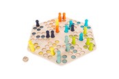 gry-planszowe-karciane-i-kosci - Small Foot - Wooden Ludo Game - 6 Players - 1800