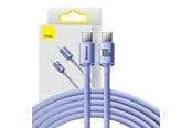 Kabel USB - Baseus Crystal Shine cable USB-C to USB-C 100W 1.2m (purple) - CAJY000605