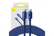 Kabel USB - Baseus Crystal Shine cable USB-C to USB-C 100W 2m (blue) - CAJY000703