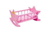 Lalka, mis i akcesoria - Small Foot - Wooden Doll Bed Star Pink - 2865