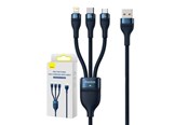 Kabel USB - Baseus 3in1 USB cable  Flash Series USB-C + micro USB + Lightning 100W 1.2m (blue) - CASS030003
