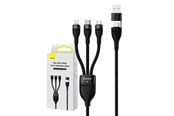 Kabel USB - Baseus 3in1 USB cable  Flash Series 2 USB-C + micro USB + Lightning 100W 1.2m (black) - CASS030101