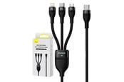 Kabel USB - Baseus 3in1 USB cable  Flash Series 2 USB-C + micro USB + Lightning 100W 1.5m (black) - CASS030201