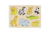 Puzzle - Goki Wooden Stud Puzzle Wild Animals Drewniany - 57874