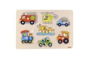 Puzzle - Goki Wooden Stud Puzzle Vehicles 7pcs. Drewniany - 57491